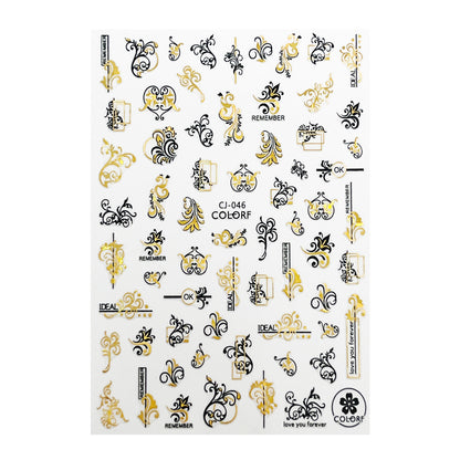 Nail Sticker Swirl Gold