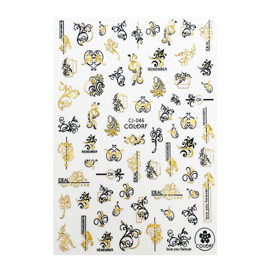 Nail Sticker Schnörkel Gold