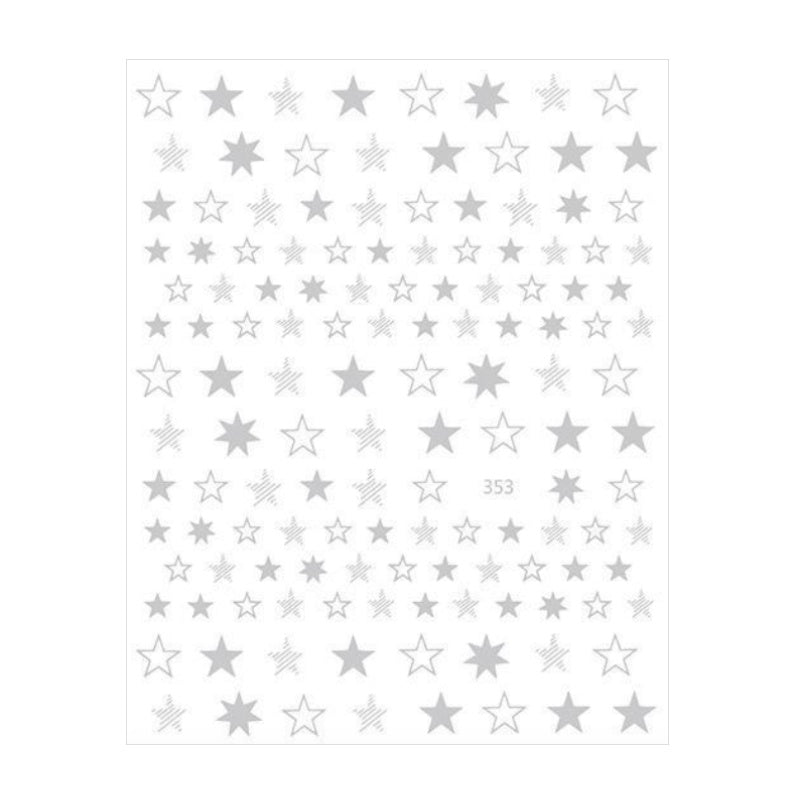 Nail Sticker Sterne Silber