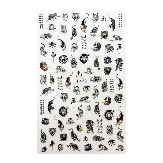 Nail Sticker Tiger Schwarz
