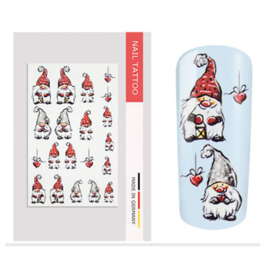 Nailart Tattoo Weihnachtswichtel