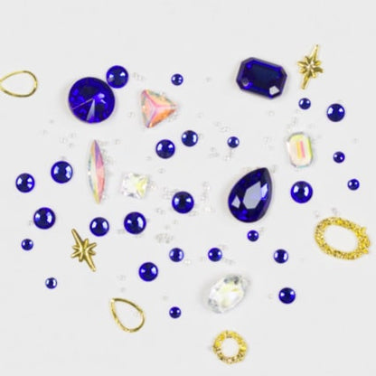 Nailart Strasssteine & Overlays Mix Blau