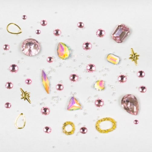 Nailart Strasssteine & Overlays Mix Rosa