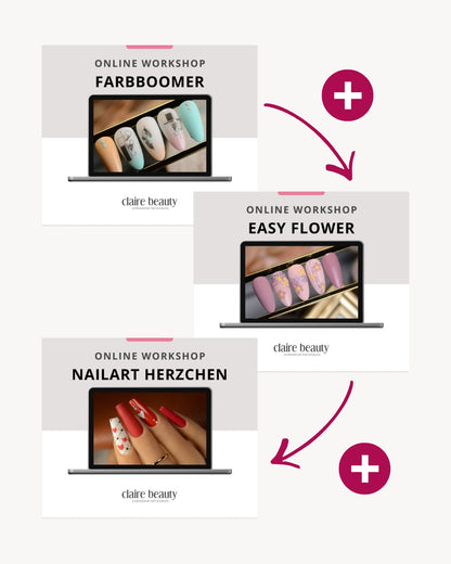 Nailart Bundle – Farbboomer, Herzchen & Easy Flower Online Workshops