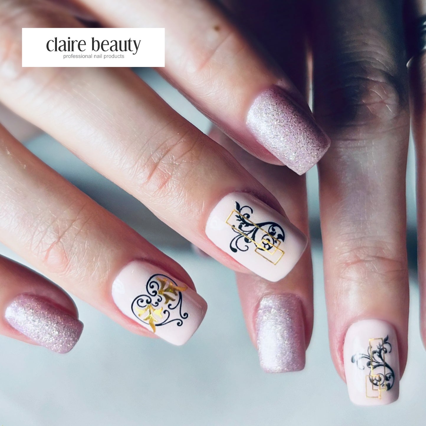 Nail Sticker Swirl Gold