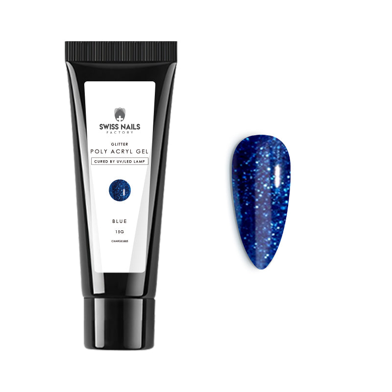 Poly Acryl Gel Blau Glitter Nr. 110