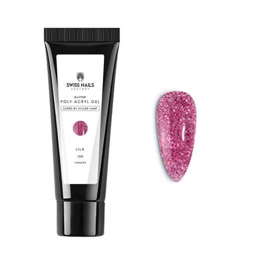 Poly Acryl Gel Lila Glitter Nr. 102