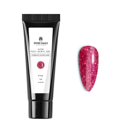 Poly Acryl Gel Pink Glitter Nr. 112