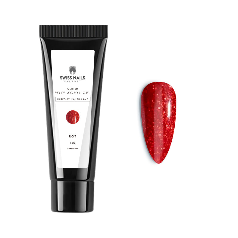 Poly Acryl Gel Rot Glitter Nr. 111