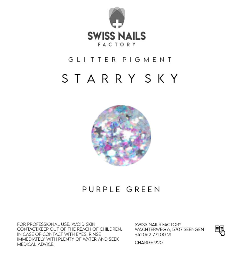 Starry sky transparent sequins - Purple green GM05