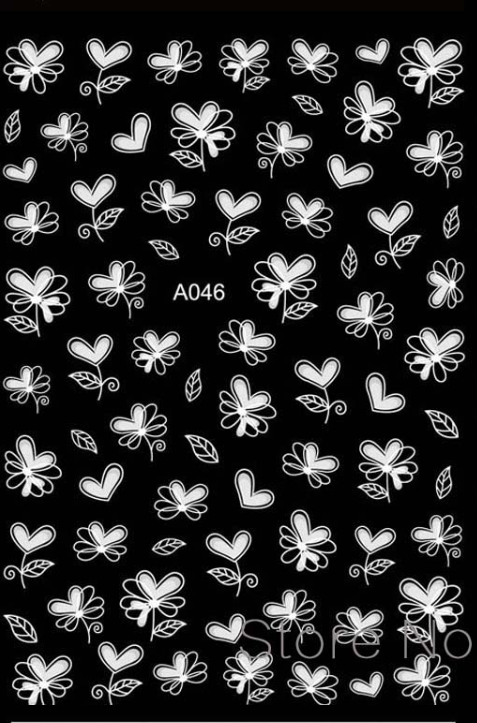 Sticker Herz Weiss A046