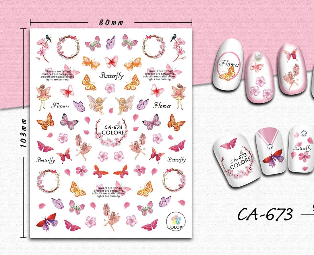 Butterfly sticker, colorful, CA-673