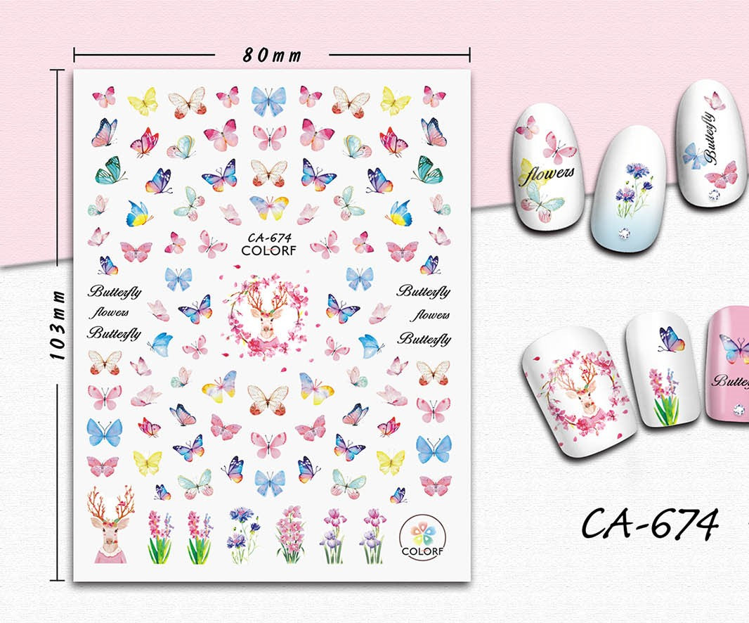 Butterfly sticker pastel CA-674